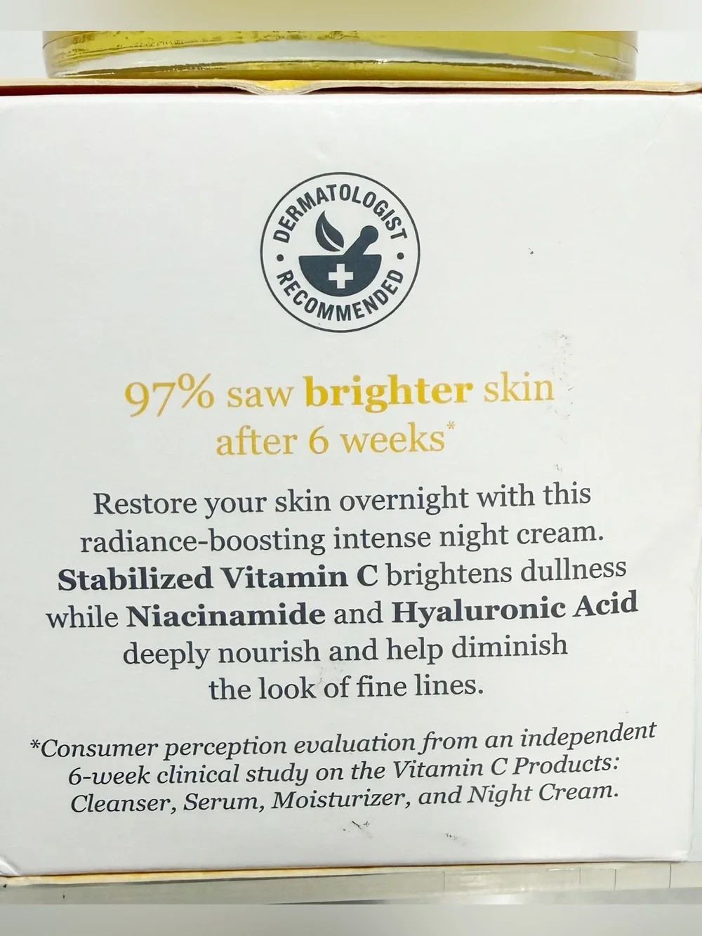 DERMA E Vitamin C Intense Night Cream, Skin Brightener 2 oz - New in Box